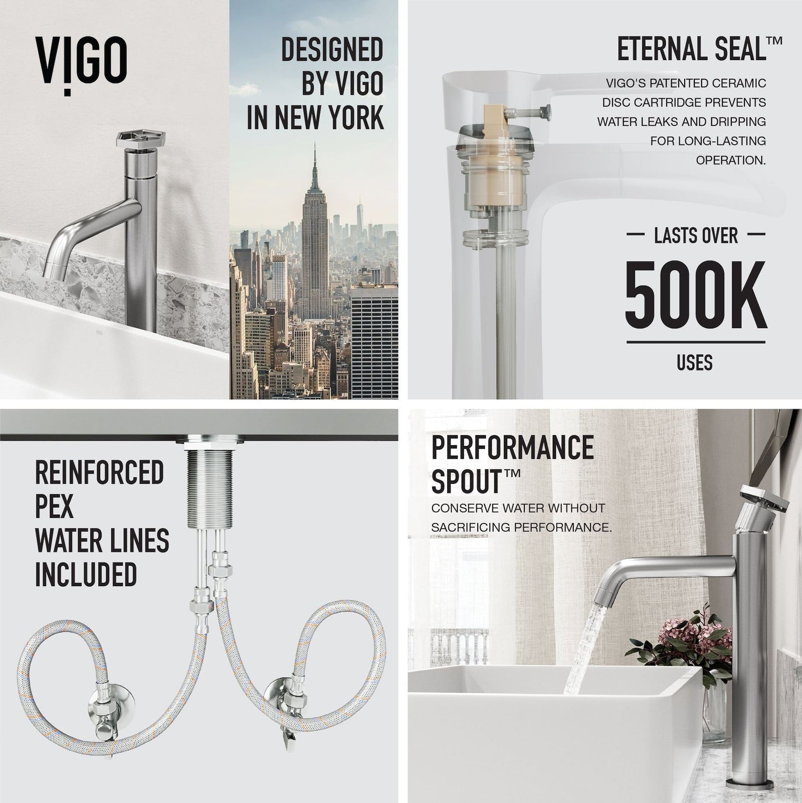 Magnolia MatteStone White Bathroom Sink/Basin Set with Ruxton Faucet and Rectangular Composite Vessel N1K1 - product image 3