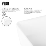 Marigold MatteStone Matte White Bathroom Sink/Basin Set with Amada Faucet and Rectangular Composite Vessel H7K4 - product image 8