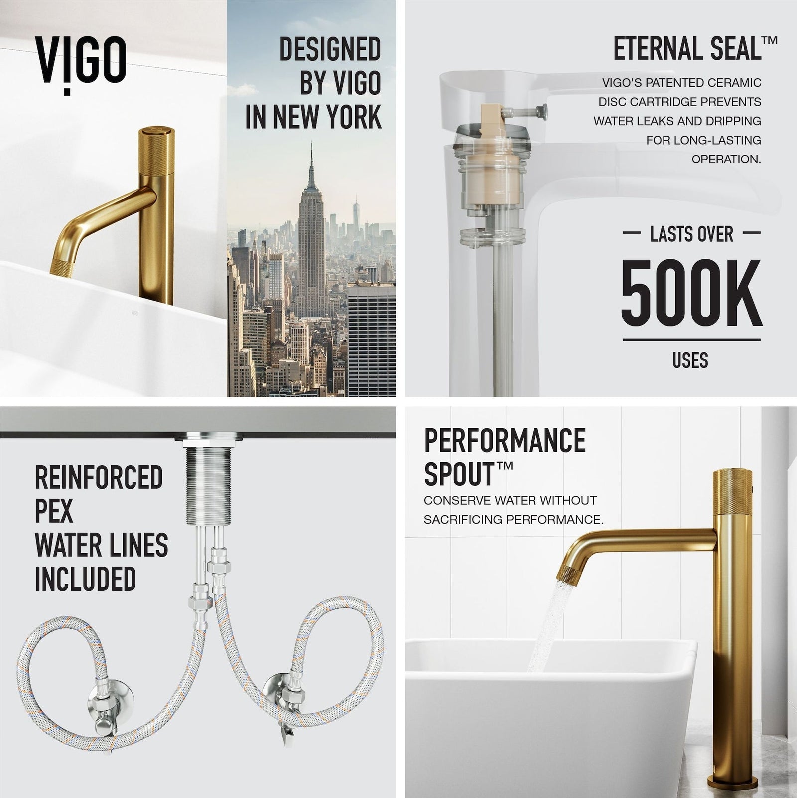 Marigold MatteStone Matte White Bathroom Sink/Basin Set with Apollo Faucet and Rectangular Composite Vessel B5T3 - product image 3