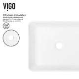 Marigold MatteStone Matte White Bathroom Sink/Basin Set with Apollo Faucet and Rectangular Composite Vessel W0I0 - product image 8
