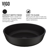 Modus Glass Round Vessel Bathroom Sink/Basin with Rounded Edges & Deep Bowl, Black B9D0 - product image 3