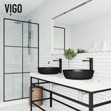 Modus Glass Round Vessel Bathroom Sink/Basin with Rounded Edges & Deep Bowl, Black B9D0 - product image 6