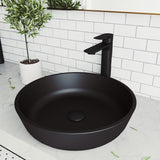 Modus Glass Round Vessel Bathroom Sink/Basin with Rounded Edges & Deep Bowl, Black Y7J1 - product image 7