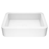 Petunia Matte Stone Rectangular Composite Vessel Bathroom Sink/Basin with Rounded Edges & Deep Bowl, White P6D3 - product image 1