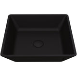 Roma Glass Square Vessel Bathroom Sink/Basin with Rounded Edges & Deep Bowl, Black M7V0 - product image 1