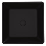 Roma Glass Square Vessel Bathroom Sink/Basin with Rounded Edges & Deep Bowl, Black M7V0 - product image 2