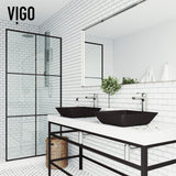 Roma Glass Square Vessel Bathroom Sink/Basin with Rounded Edges & Deep Bowl, Black M7V0 - product image 6