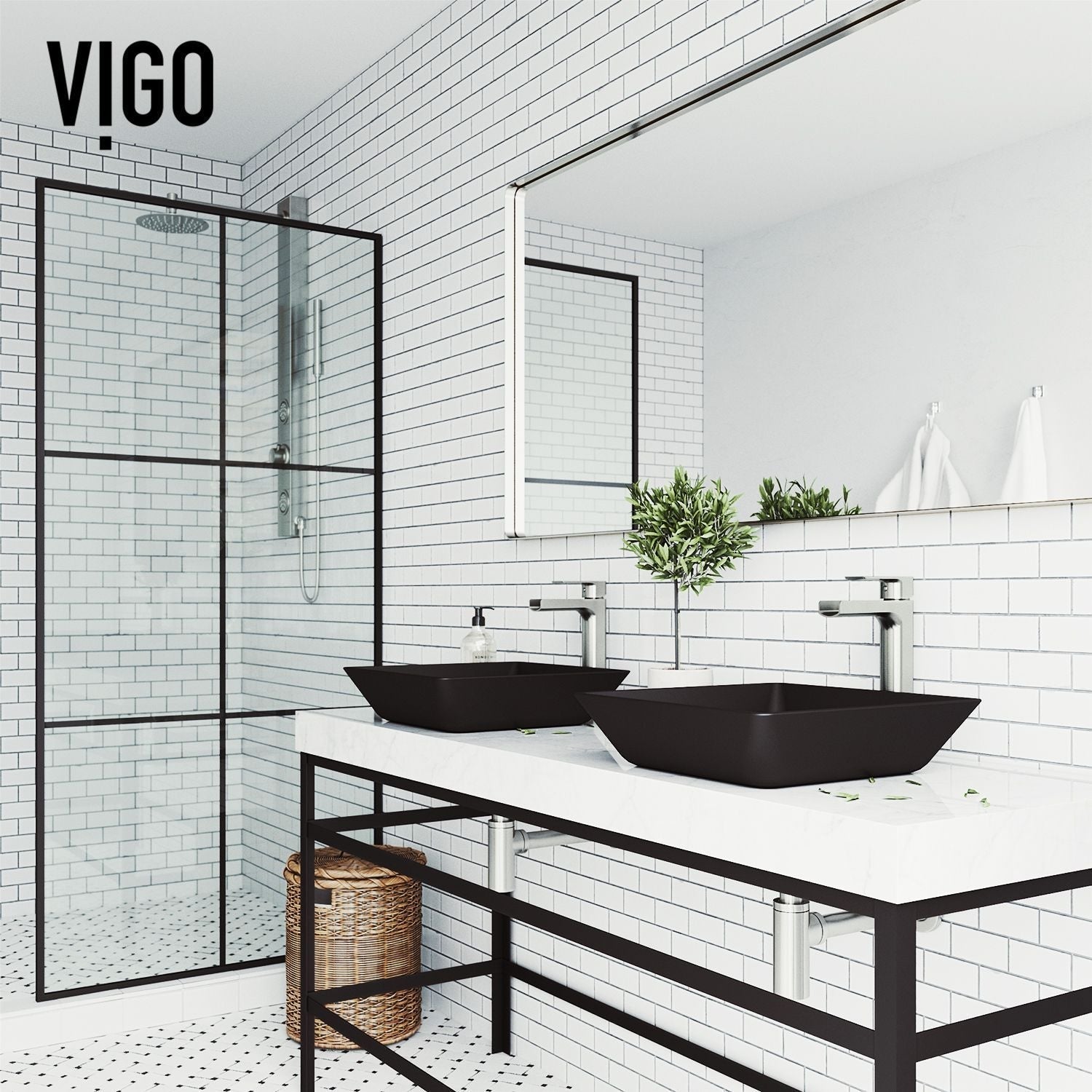 Roma Glass Square Vessel Bathroom Sink/Basin with Rounded Edges & Deep Bowl, Black M7V0 - product image 6