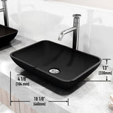 Sottile MatteShell Matte Black Bathroom Sink/Basin Set with Cass Faucet and Glass Rectangular Vessel K1A4 - product image 5