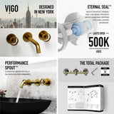 Sottile MatteShell Matte Black Bathroom Sink/Basin Set with Cass Wall Mount Faucet and Glass Rectangular Vessel P9H0 - product image 7