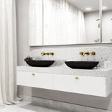 Sottile MatteShell Matte Black Bathroom Sink/Basin Set with Cass Wall Mount Faucet and Glass Rectangular Vessel P9H0 - product image 8