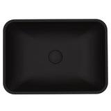 Sottile MatteShell Rectangular Vessel Bathroom Sink/Basin with Deep Bowl, Black K1K2 - product image 1
