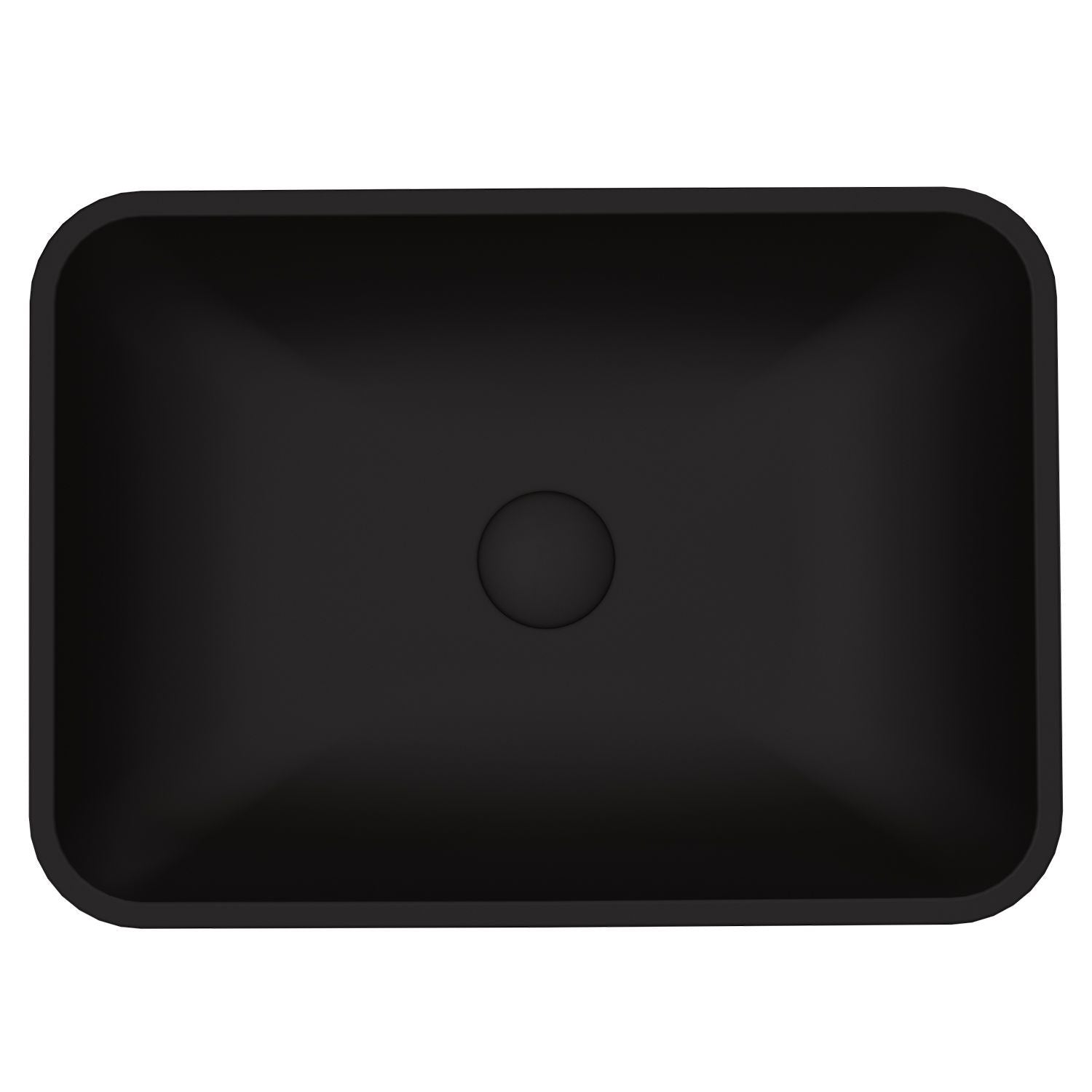 Sottile MatteShell Rectangular Vessel Bathroom Sink/Basin with Deep Bowl, Black K1K2 - product image 1