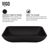 Sottile MatteShell Rectangular Vessel Bathroom Sink/Basin with Deep Bowl, Black K1K2 - product image 5