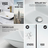 Sottile MatteShell White Bathroom Sink/Basin Set with Amada Faucet and Glass Rectangular Vessel A1R1 - product image 3