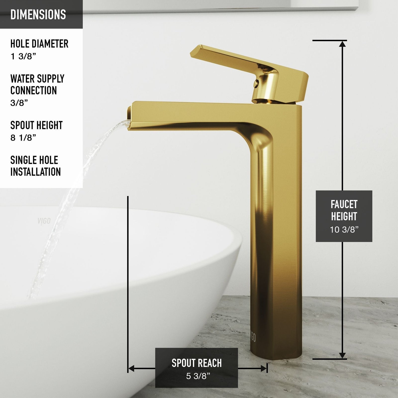 Sottile MatteShell White Bathroom Sink/Basin Set with Amada Faucet and Glass Rectangular Vessel A1R1 - product image 6