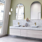 Sottile MatteShell White Bathroom Sink/Basin Set with Amada Faucet and Glass Rectangular Vessel A1R1 - product image 8