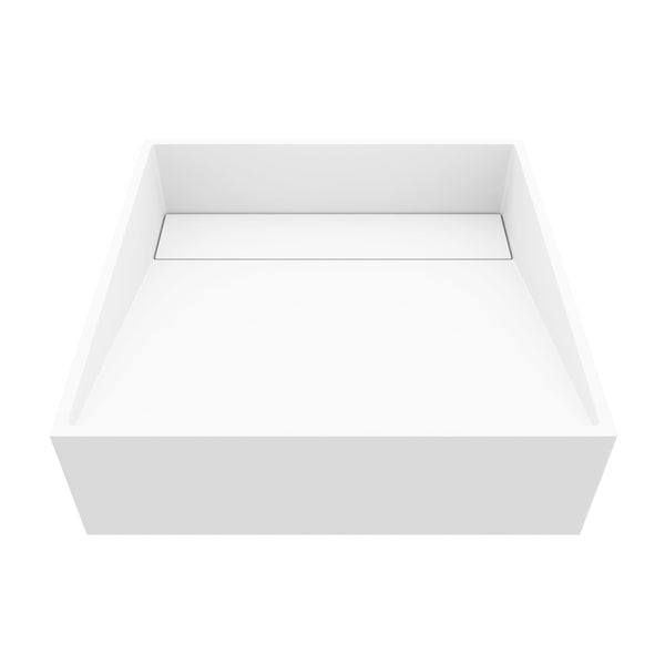 Starr Modern MatteStone 15x15-in Deep White Bathroom Sink/Basin with Square Vessel W8B7