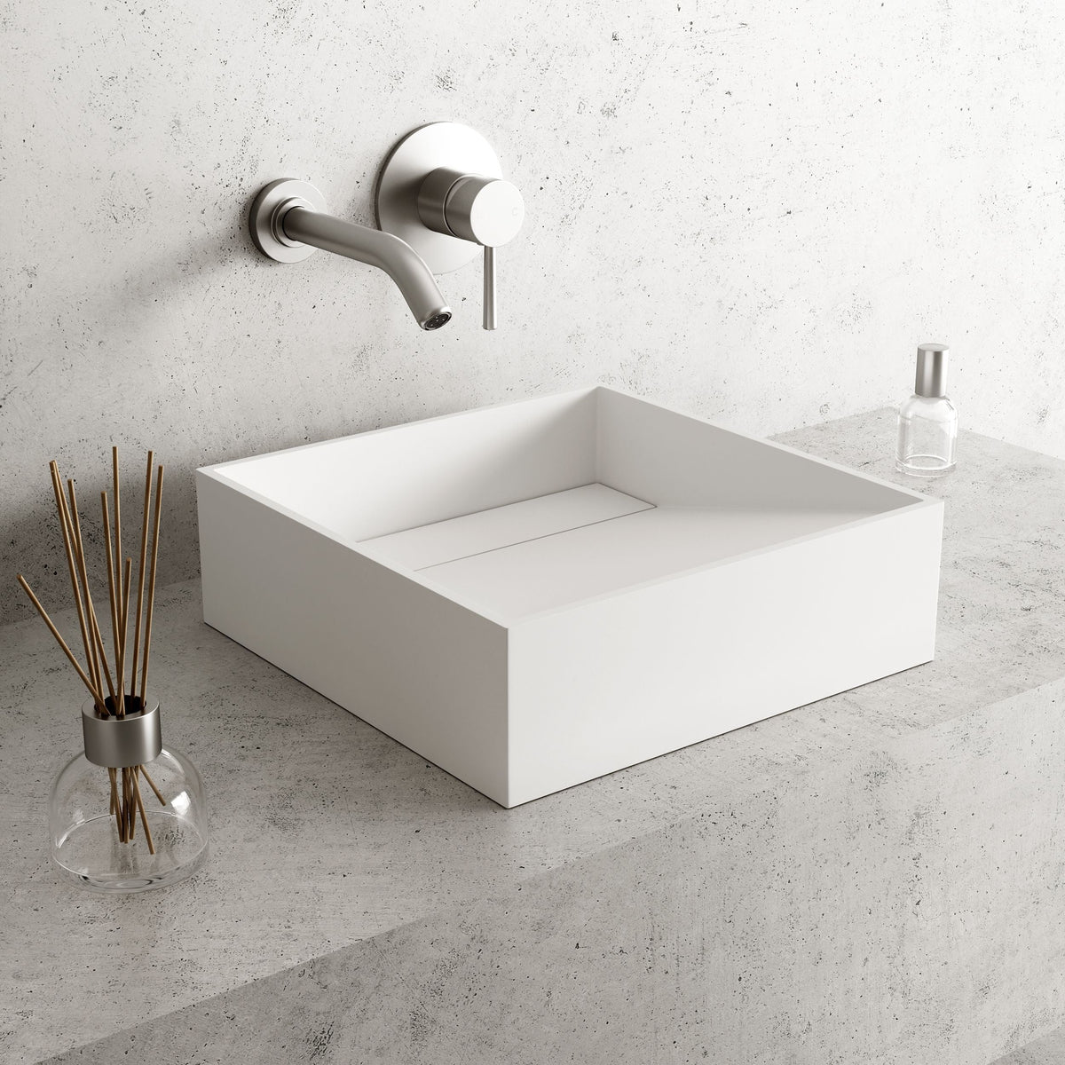 Starr Modern MatteStone 15x15-in Deep White Bathroom Sink/Basin with Square Vessel W8B7 - product image 6