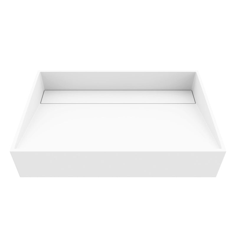 Starr Modern MatteStone 23x15-in Deep White Bathroom Sink/Basin with Rectangular Vessel G7T8