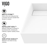 Starr Modern MatteStone 23x15-in Deep White Bathroom Sink/Basin with Rectangular Vessel G7T8 - product image 3