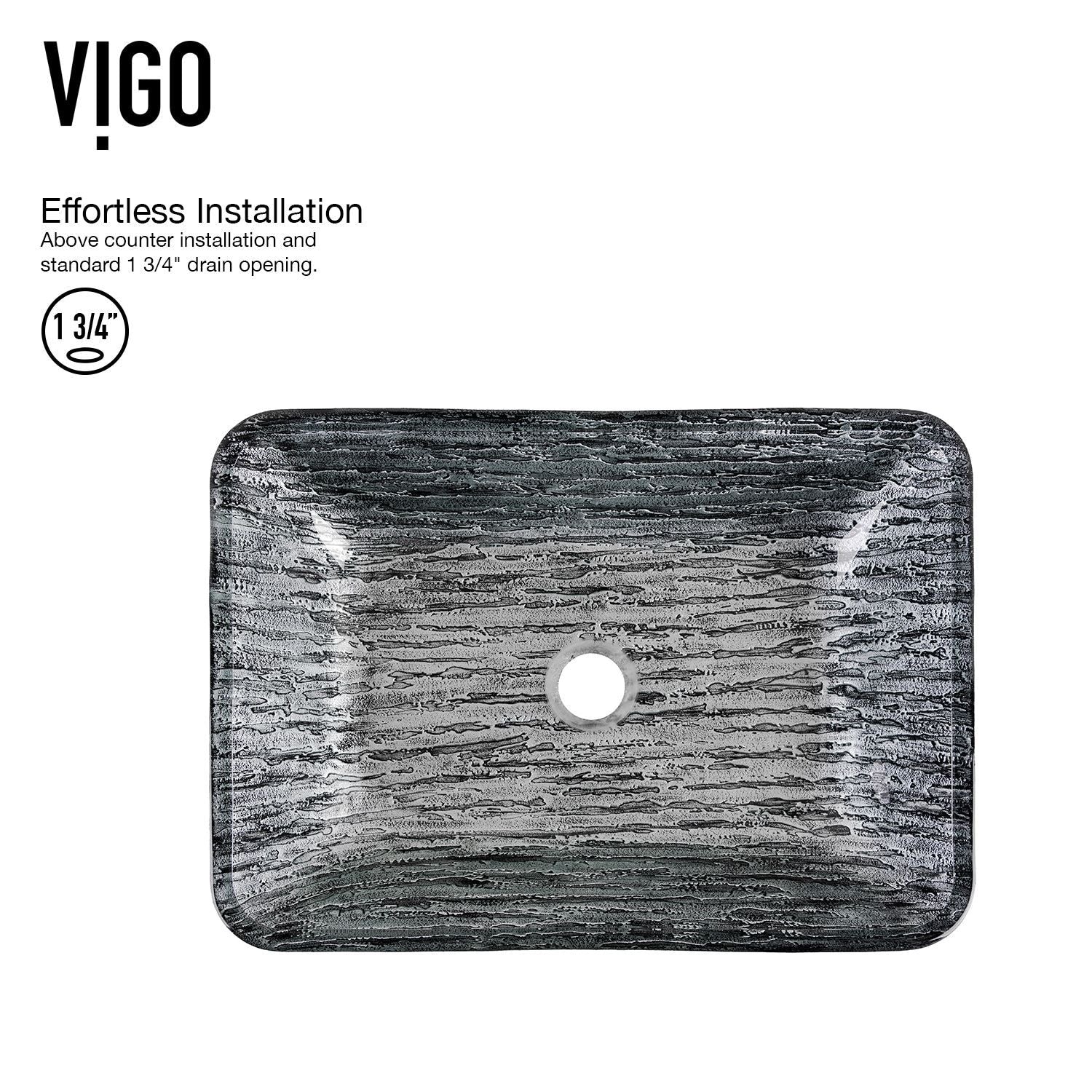 Titanium Glass Slate Grey Bathroom Sink/Basin Set with Lexington Faucet and Rectangular Vessel I2Y8 - product image 3