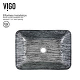 Titanium Glass Slate Grey Bathroom Sink/Basin Set with Lexington Faucet and Rectangular Vessel Z1Q8 - product image 3