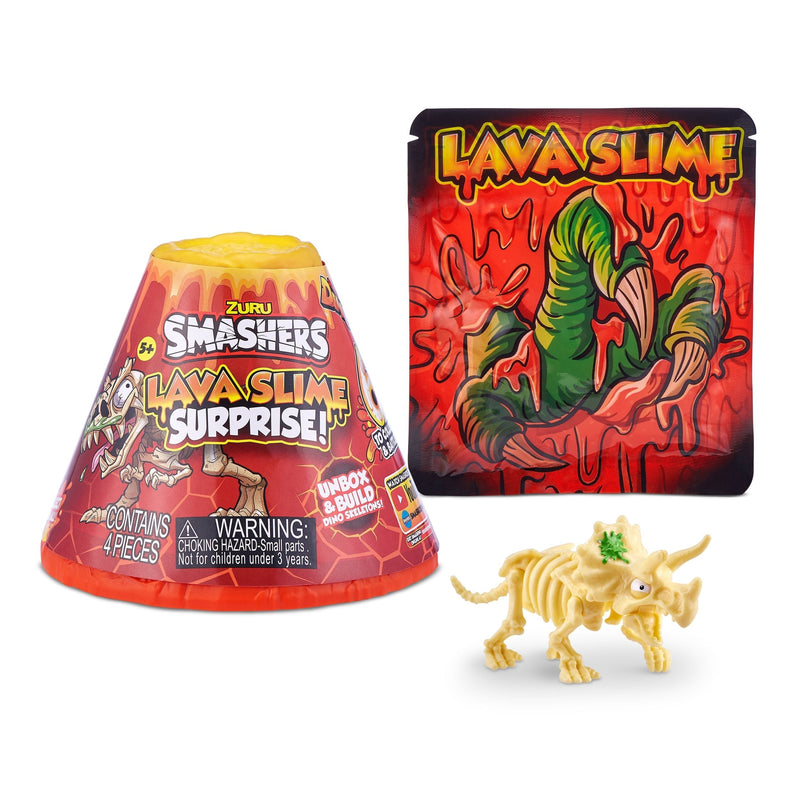 Lava Slime with Dinosaur Toy Favour, Multi-Coloured, 4-pk, Ages 5+, for Arts & Crafts/Birthday Favour Y2X7