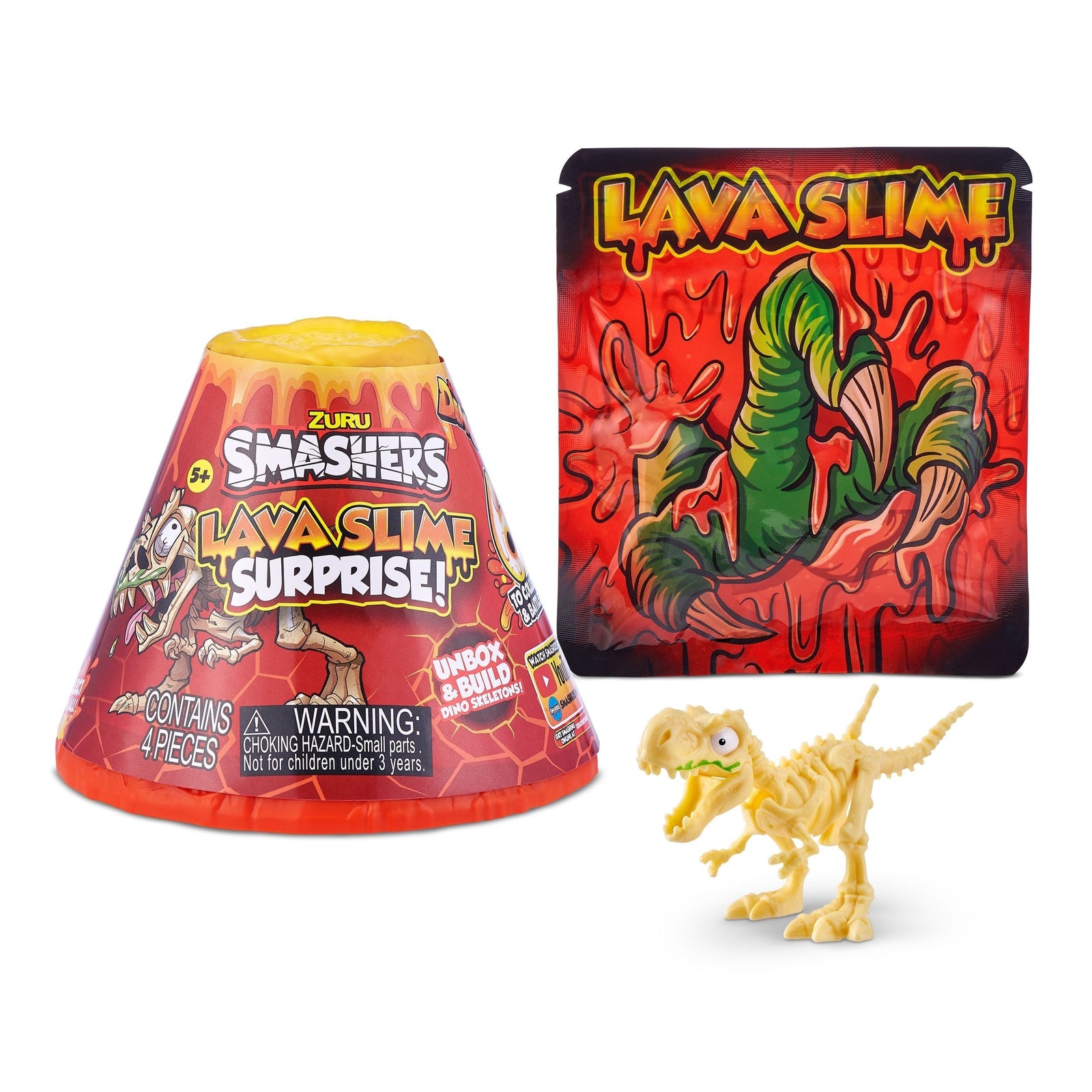 Lava Slime with Dinosaur Toy Favour, Multi-Coloured, 4-pk, Ages 5+, for Arts & Crafts/Birthday Favour Y2X7 - product image 3