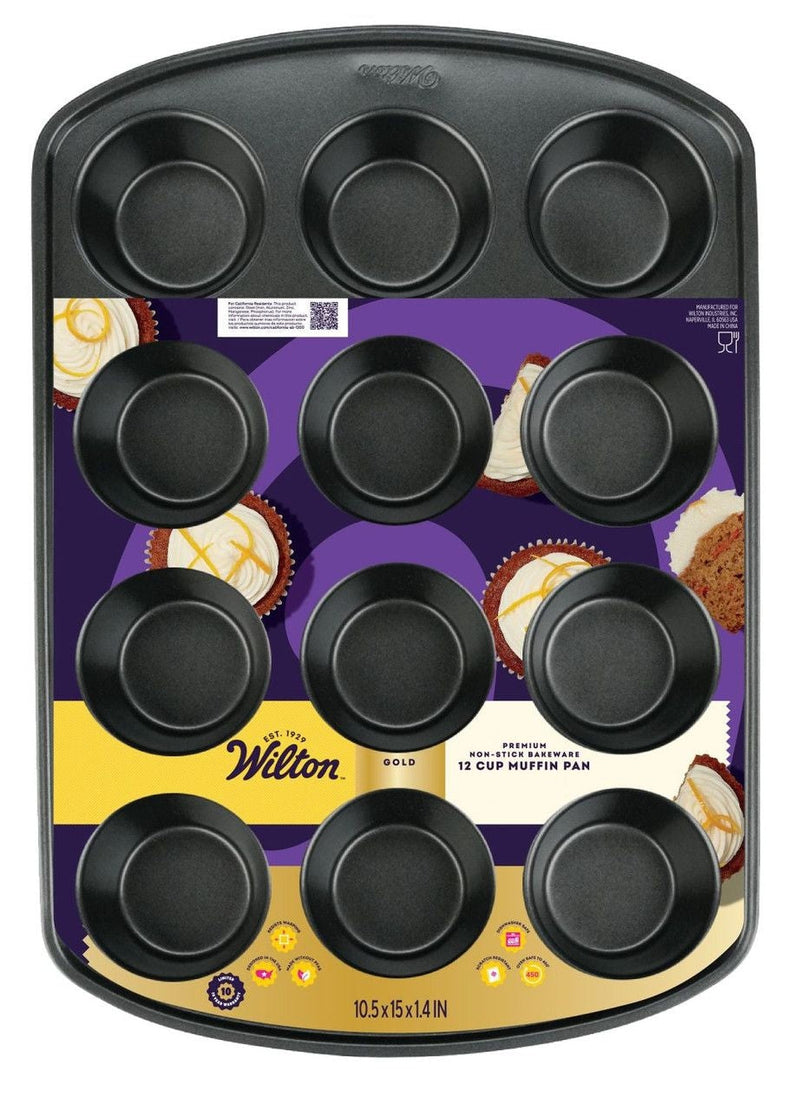 Gold Premium Non-Stick Bakeware Muffin Pan, 12-Cup K3U5