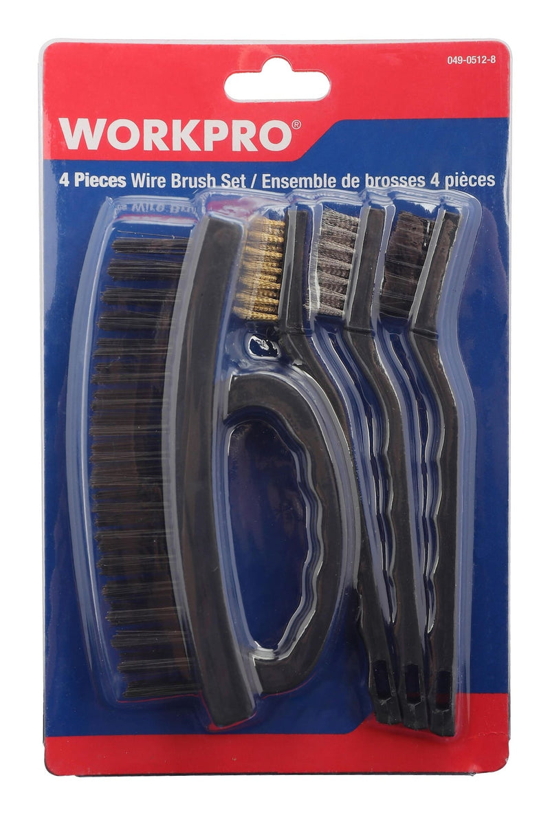 Carbon Steel Wire Cleaning Brush Set, Removes Paint, Rust & Dirt From Metal, 4-pc I4P8