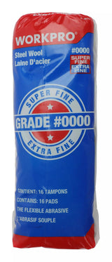 Steel Wool Pads For Multi-Surface Smoothing & Cleaning, Super Fine Grade, 16-pk Q7F2 - product image 1