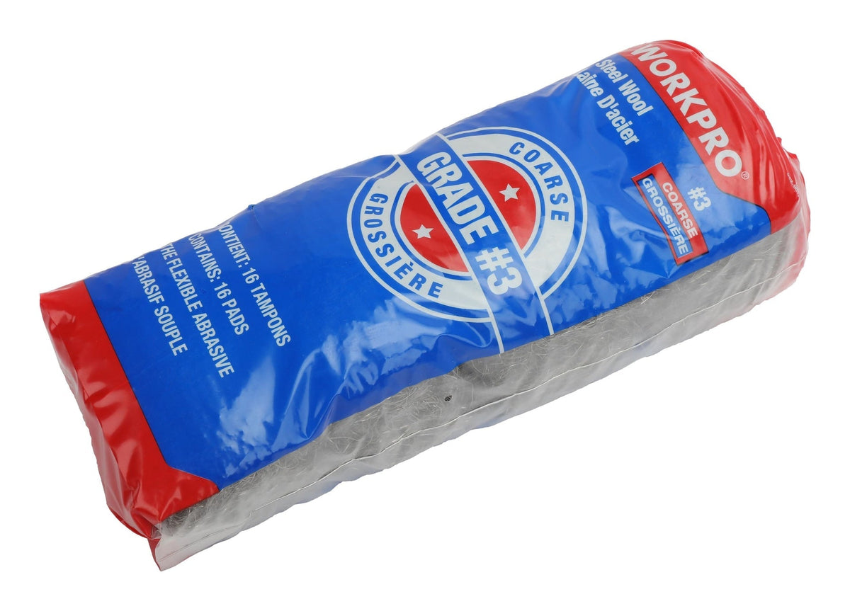 Steel Wool Pads, Surface Cleaning, Paint Removal & Restoration, Coarse Grade 3, 16-pk F7F7 - product image 2