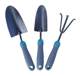 Carbon-Steel Garden Tool Set with Rubber Handles, Hammertone Finish, 3-pc T1W4 - product image 1