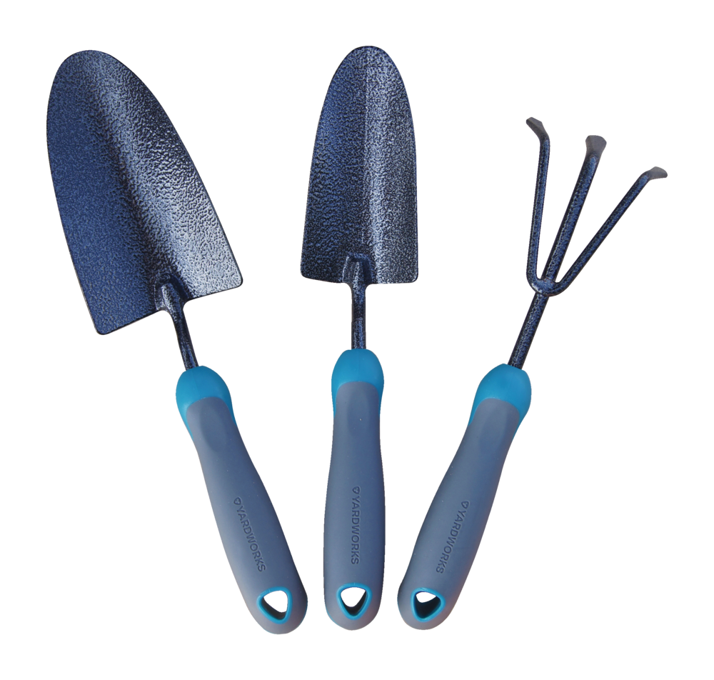 Carbon-Steel Garden Tool Set with Rubber Handles, Hammertone Finish, 3-pc T1W4 - product image 1