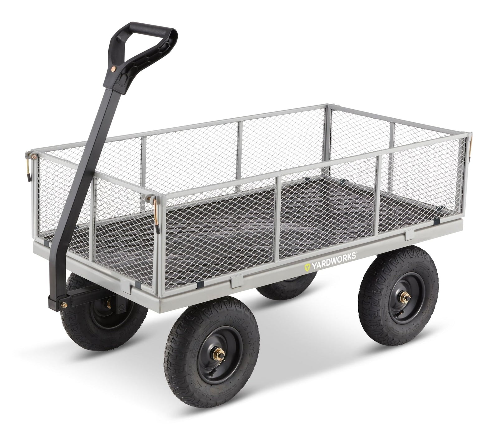 Steel Tray 4-Wheel Mesh Garden/Yard Cart with Removable Sides, 1200-lb O2U4 - product image 1
